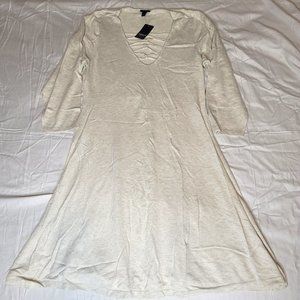 Torrid three fourth sleeve heathered light gray casual skater dress Plus Size 2X